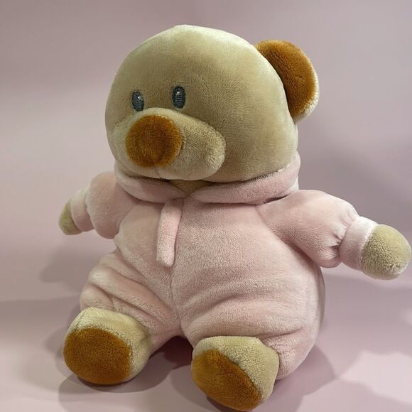 Ty Baby Collection PJ Bear Plush Toy Pink Hooded Pajamas 8" No tags attached - Picture 6 of 7